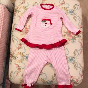 Christmas baby girl pajamas.